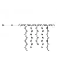 Электрогирлянда дождь FERON CL22, 200LED (бел), стат., 4.5м., IP44 32344