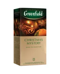 Чай GREENFIELD (Гринфилд) "Christmas Mystery" ("Таинство Рождества"), черный с корицей, 25 пакетиков