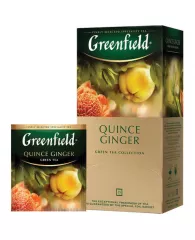 Чай GREENFIELD (Гринфилд) "Quince Ginger", зеленый, айва-имбирь, 25 пакетиков в конвертах по 2 г, 13