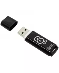 Память Smart Buy "Glossy"  8GB, USB 2.0 Flash Drive, черный