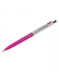 Ручка шариковая Berlingo "Silver Arrow", хром/фуксия, 0,7мм, синяя, кнопочн., инд.упак.