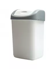 Ведро-контейнер для мусора (урна) OfficeClean, 14л, качающаяся крышка, пластик, серое