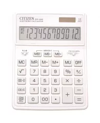 Калькулятор настольный Citizen SDC-444XRWHE, 12 разрядов, двойное питание, 155*204*33мм, белый