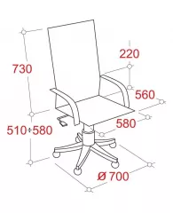 Кресло BN_Dp_Руководителя EChair-535 MPU к/з коричн., хром