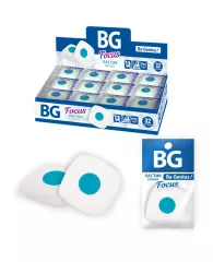 Ластик BG "Focus", квадратный, пластиковый держатель, термопластичная резина, 35*35мм