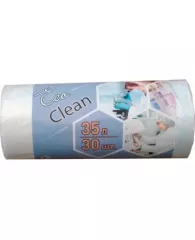 Мешки для мусора ПНД 35л 6мкм 30шт/рул белые 48х55см Ecoclean