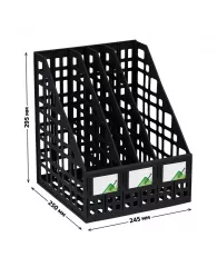 Лоток для бумаг вертикальный СТАММ, сборный, 4 отделения, черный