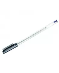 Ручка шариковая СТАММ "РШ 800" черная, 0,7мм, прозрачный корпус