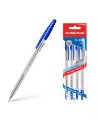 Ручка шариковая ErichKrause® R-301 Classic Stick синяя (в пакете по 4 шт.)