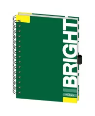Бизнес-тетрадь Bright А5,120л, 148х205, клетка, зеленый, 0014-02