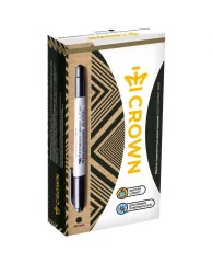 Маркер перманентный двухсторонний Crown Multi Marker Twin черный, 2мм/1мм