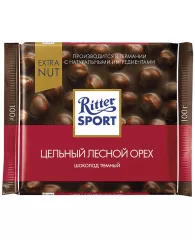 Шоколад Ritter Sport "Extra Nut", темный с цельным лесным орехом, 100г