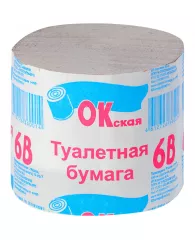 Туалетная бумага без втулки Окская, 1 слойн., 100г, серая 30м