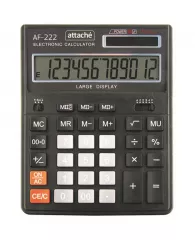 Калькулятор настольный Attache AF-222, 12раз, дв.пит,203x158мм, черн
