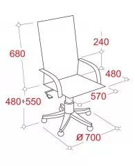 Кресло BN_Dp_Руководителя EChair-515 RT рецикл.кожа корич.,