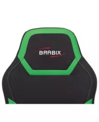 Кресло компьютерное BRABIX "Alpha GM-018", ткань/экокожа, черное/зеленое, 532639, GM-018_532639