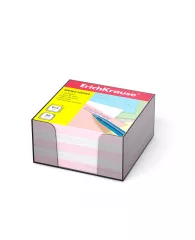 Блок-куб 90x90x50 мм ErichKrause® 2 цвета: белый, розовый, в пластиковой под.