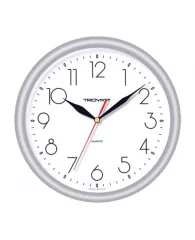 Часы Troyka 21270212, круг, белые, серебристая рамка, 24,5х24,5х3,1 см