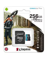 Карта памяти microSDXC 256GB KINGSTON Canvas Go Plus UHS-I U3, 170 Мб/с (class 10), SDCG3/256GB