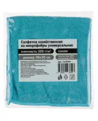 Салфетка хозяйственная из микрофибры универс 200г/м2 30х30см синяя