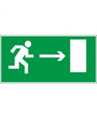 Знак безопасности Направление к эвакуационному выходу направо Е03 (300х150х2 мм, пластик, фотолюмине