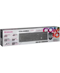 Набор беспроводной DEFENDER Columbia C-775RU, USB, клавиатура, мышь 2 кнопки + 1 колесо-кнопка, черн