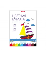 Цветная бумага двусторонняя на клею ErichKrause®, А4, 10 листов, 10 цветов, игрушка-набор для детско