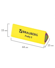 Ластик BRAUBERG "Fruity S", 44х15х15 мм, цвет ассорти, треугольный, 228713