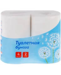 Бумага туалетная OfficeClean, 2-слойная, 4шт., 37,5м/рул.,тиснение, белая