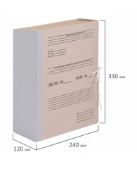 Короб архивный (240х330 мм), 120 мм, 2 завязки, переплетный картон/бумвинил, до 1000 листов, STAFF,