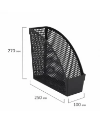 Лоток вертикальный для бумаг STAFF "Profit", 270х100х250 мм, сетчатый, полипропилен, черный, 237253