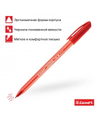 Ручка шариковая Luxor "InkGlide 100 Icy" красная, 0,7мм, трехгран.