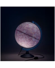 Глобус "День и ночь" с двойной картой - политической и звездного неба Globen, 25см, интерактивный, с