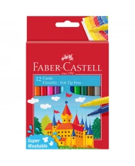 Фломастеры Faber-Castell "Замок", 12цв., смываемые, картон, европодвес