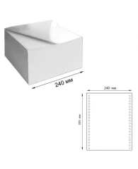 Бумага самокопирующая с перфорацией белая, 240х305 мм (12"), 2-х слойная, 900 комплектов, белизна 90