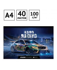 Альбом для рисования 40л., А4, на скрепке ArtSpace "Авто. Hard racing"