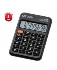 Калькулятор карманный Citizen LC-110NR, 8 разрядов, питание от батарейки, 58*88*11мм, черный