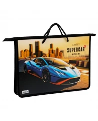 Папка с ручками А4 ArtSpace "Supercar", пластик, на молнии, 45мм