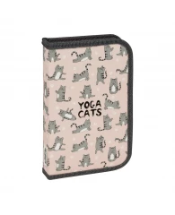Пенал 1 отделение, 190*115 ArtSpace "Yoga Cats", ламинированный картон, софт-тач