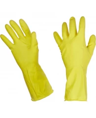 Перчатки резиновые PACLAN Professional латекс хлопк напылен желт 407858 р.L