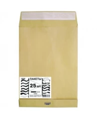 Пакет Extrapack E4 (300x400 мм) из крафт-бумаги 120 г/кв.м стрип (25 штук в упаковке)