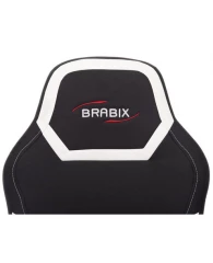 Кресло компьютерное BRABIX "Alpha GM-018", ткань/экокожа, черное/белое, 532640, GM-018_532640