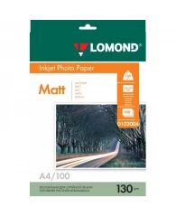 Фотобумага LOMOND двусторонняя матовая 130г A4 100л 0102004