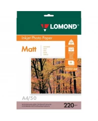 Фотобумага LOMOND двусторонняя матовая 220г A4 50л 0102144