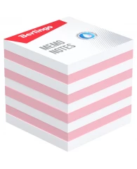 Блок для записи Berlingo "Standard" 9*9*9,5см, цветной, белый, розовый