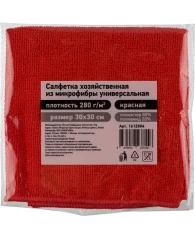 Салфетка хозяйственная из микрофибры универс 280г/м2 30х30см красн