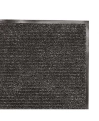 Коврик входной ворсовый влаго-грязезащитный LAIMA, 120х150 см, ребристый, толщина 7 мм, черный, 6028