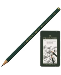 Карандаши чернографитные FABER-CASTELL, НАБОР 12 шт., "Castell 9000 Art Set", 2H-8B, металлическая к