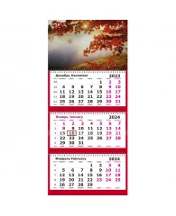 Календарь трехблочный настенный 2024 год Осень (305х697 мм)