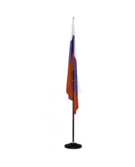 Флаг России напольный 135x90 см с черным флагштоком (высота 223 см)